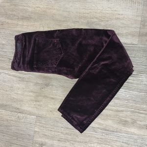 Paige Plum Velvet Hoxton Ankle Pant